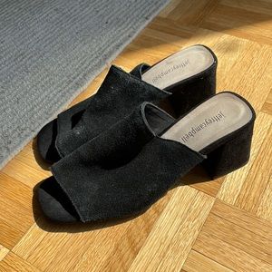 Suede Jeffrey Campbell heeled mules